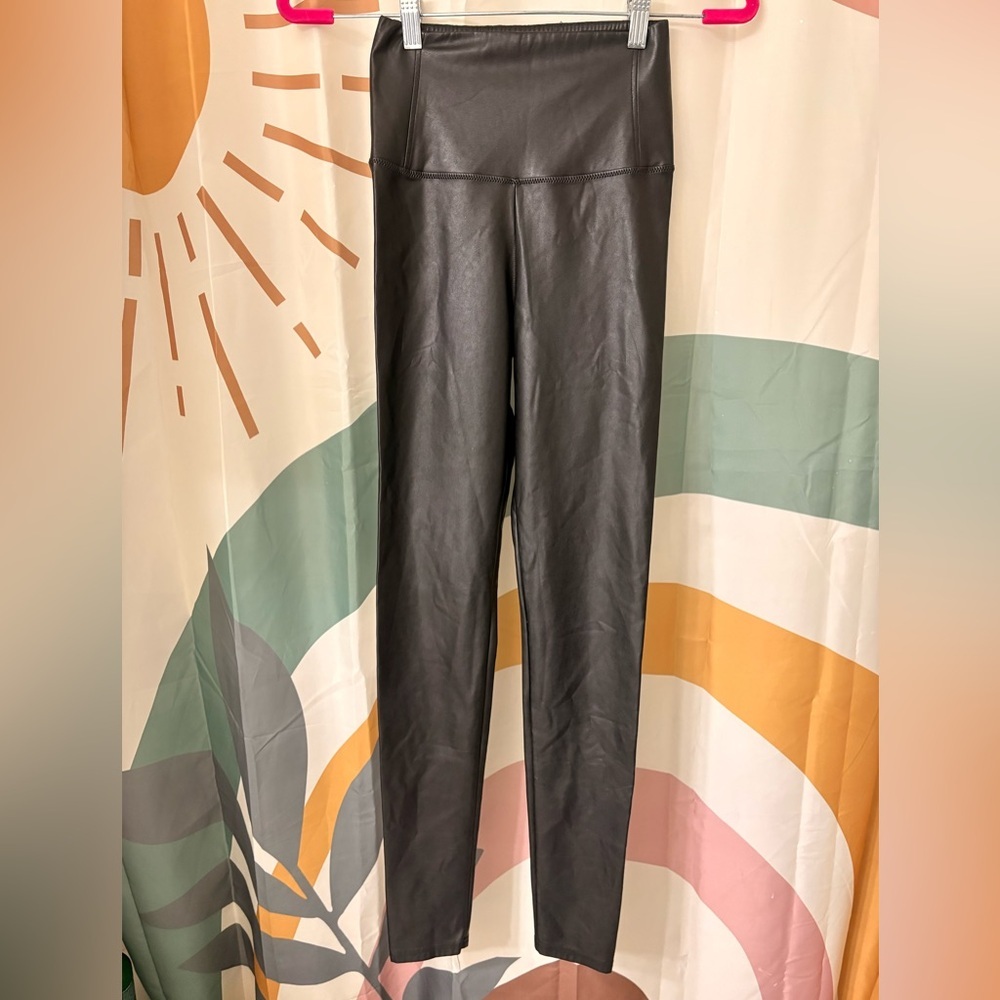 Small Black Faux Leather Leggings